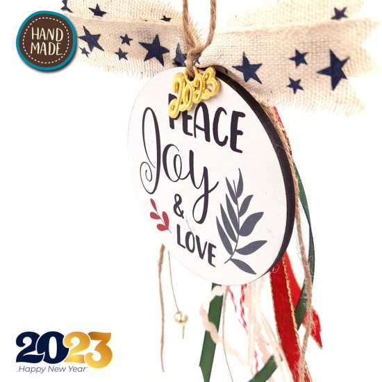 MEDIUM HANDMADE CIRCLE LUCKY CHARM 2023 - PEACE JOY & LOVE