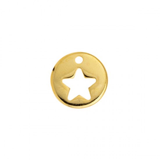 METALLIC PENDANT RING WITH STAR 15,4x15,6mm GOLD PLATED