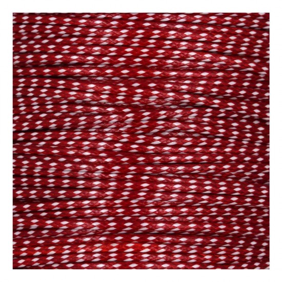 POLYESTER CORD RED-WHITE 1mm 100 meters