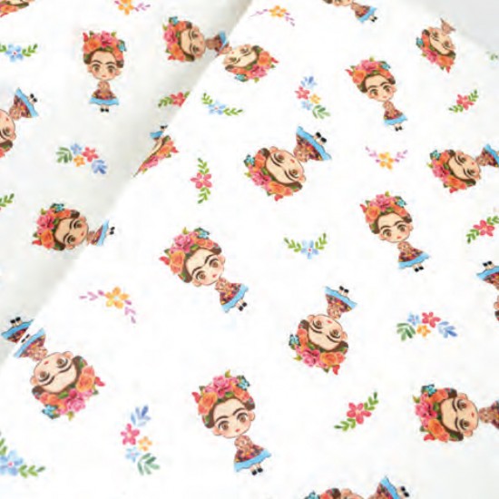 MICROFIBRA FABRIC SMALL GIRL WITH FLOWER 5 meters