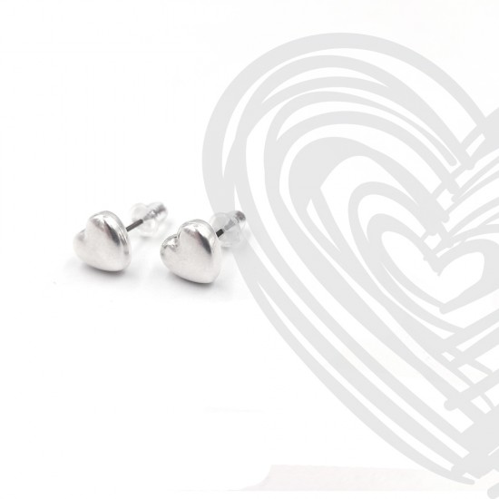 EARRINGS WITH HEART DESIGN SILVER PLATED