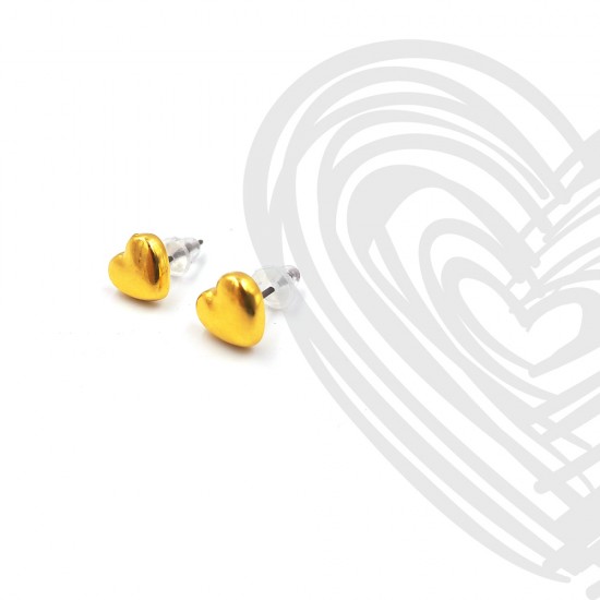 EARRINGS WITH HEART DESIGN GOLD PLATED