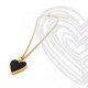 NECKLACE WITH METAL ENAMEL HEART AND STAINLESS STEEL CHAIN GOLD PLATED