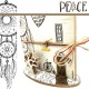LUCKY CHARM 2024 HANDMADE WOODEN HOME WITH BASE 18x20cm PEACE