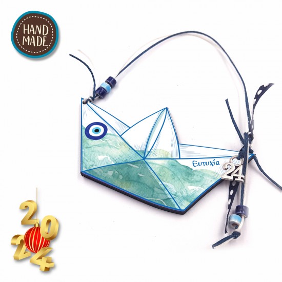 BOAT LUCKY CHARM WAVES 2024 WITH EVIL EYE 10cm