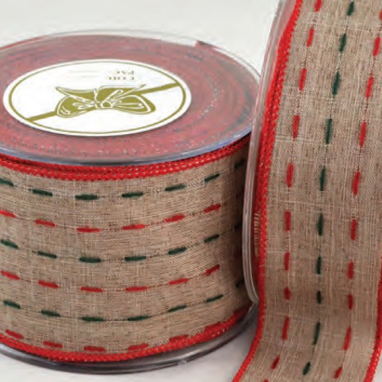 RIBBON TWO COLOUR BANDS WITH WIRE 9 meters