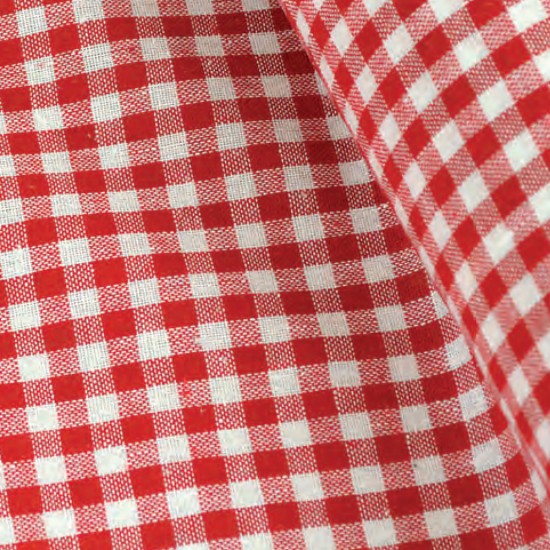 FABRIC CHESS RED AND WHITE 5 meters