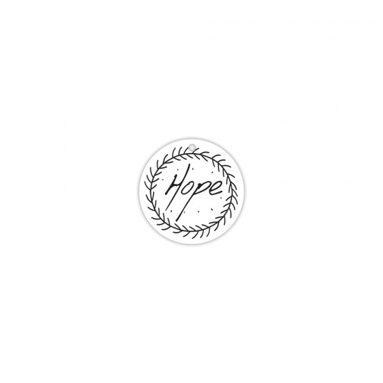 CHRISTMAS CIRCLE ELEMENT PRINTED IN MDF "HOPE" 4.1cm