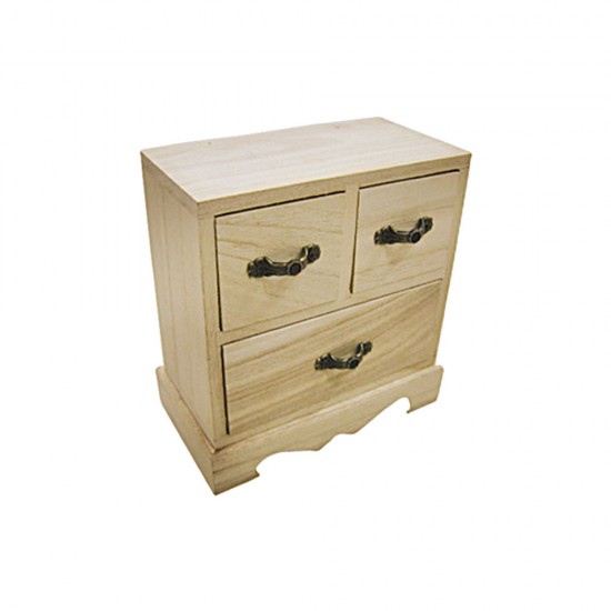 WOODEN SMALL CHEST OF DRAWER WITH THREE DRAWERS