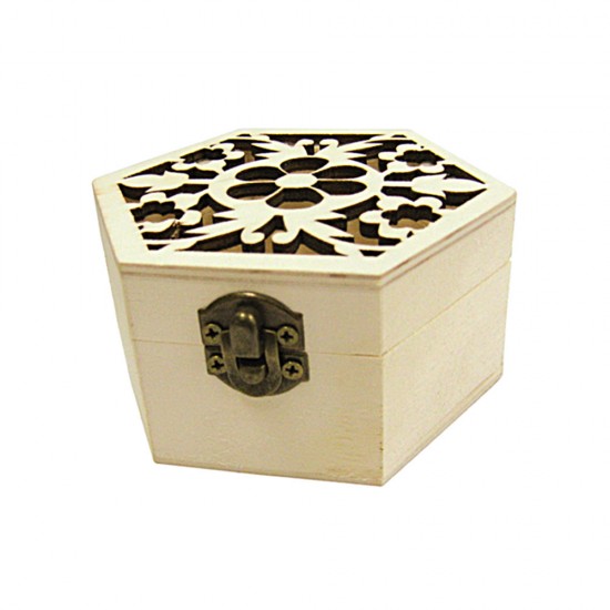 WOODEN BOX WITH CURVED FLOWERS