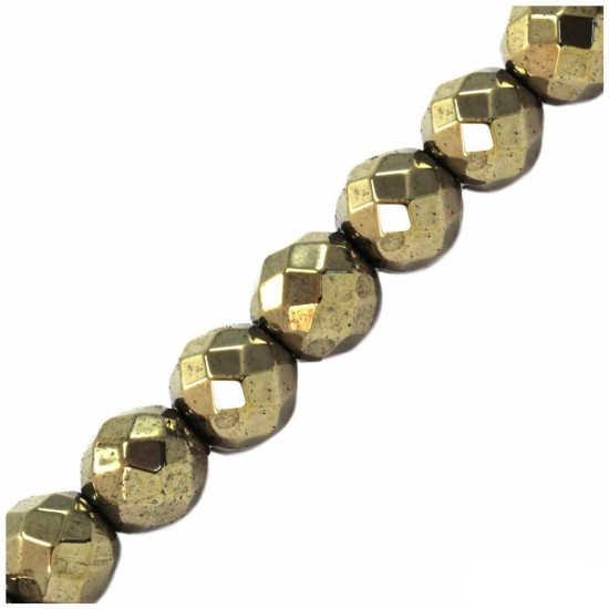 HEMATITE BEADS FACETED ROUND 2mm PYRITE