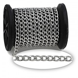 STEEL CHAIN NO SOLDERED DIAMOND CUT GOURMETTE 5,8x3,6x1mm