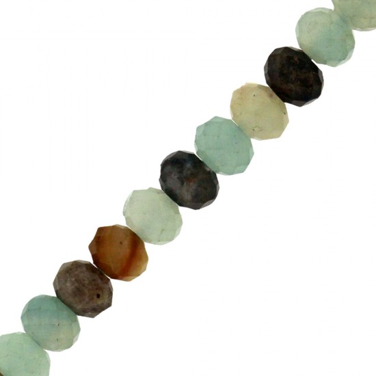 AMAZONITE RONDELLE FACETED BEADS 3x4mm ~40cm