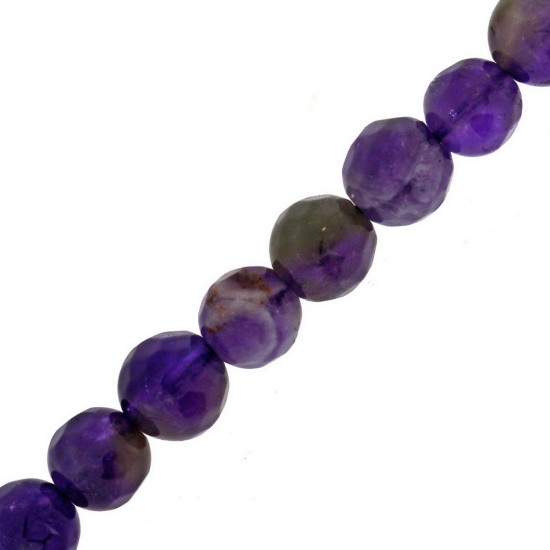 AMETHYST ROUND FACETED BEADS 6mm ~40cm