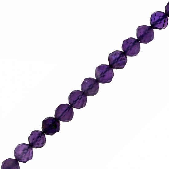 AMETHYST ROUND FACETED BEADS 4mm ~40cm