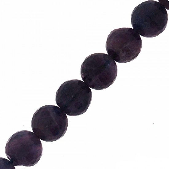 AMETHYST ROUND FACETED BEADS 8mm ~40cm