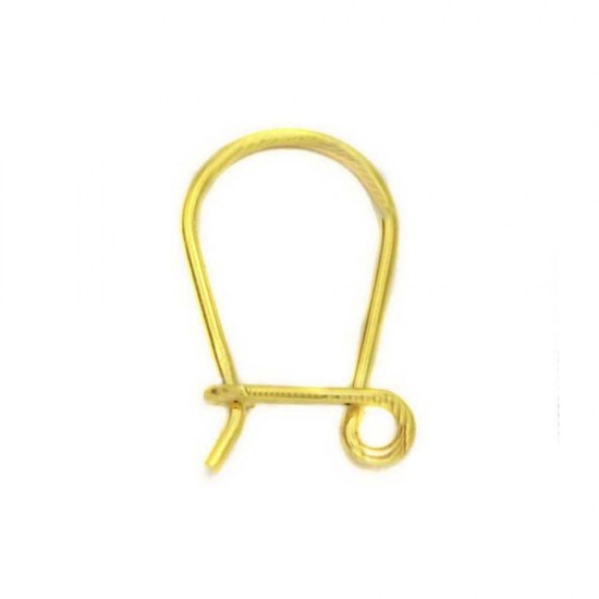 SILVER 925 EARRING HOOK 16mm GOLD PLATED