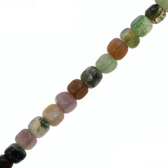 INDIAN AGATE CUBE BEADS 4mm ~40cm