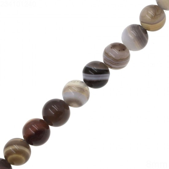 STRIPED AGATE ROUND BEADS 8mm ~40cm