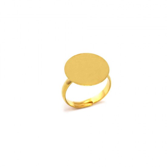 BRASS OPEN ENDED RING WITH BASE 12mm GOLD PLATED