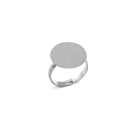 BRASS OPEN ENDED RING WITH BASE 12mm SILVER PLATED
