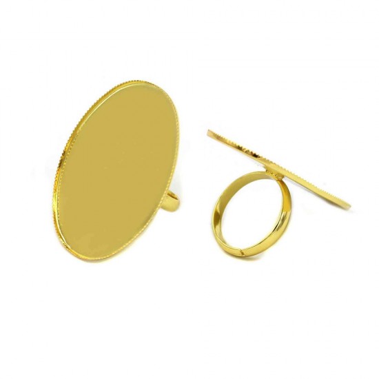 BRASS OPEN ENDED RING WITH OVAL CUP 40x30mm