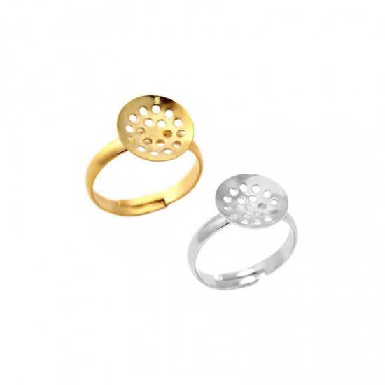BRASS OPEN ENDED RING WITH PERFORATED BASE 12mm