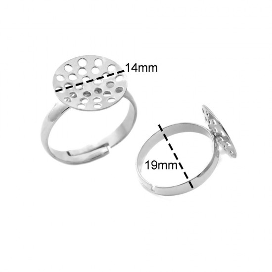 BRASS OPEN ENDED RING WITH PERFORATED BASE 14mm