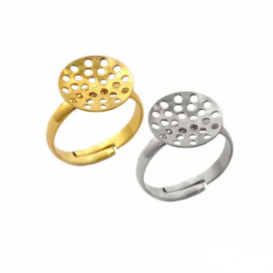 BRASS OPEN ENDED RING WITH PERFORATED BASE 14mm