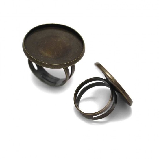 BRASS OPEN ENDED RING WITH ROUND CUP 23mm BRONZE PLATED