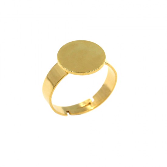 STEEL OPEN ENDED RING WITH BASE 12mm GOLD PLATED