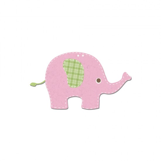 MDF WITH SURFACE PRINTING "ELEFANT LIGHT PINK" 10.7x6cm