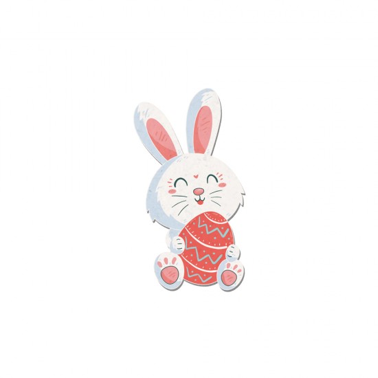 MDF WITH SURFACE PRINTING "RABBIT WITH RED EGG" 5x9cm
