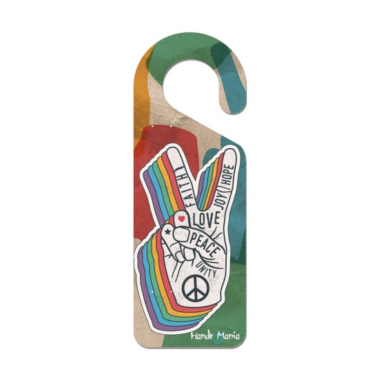 MDF BASE WITH SURFACE PRINTING "PEACE" 10x28cm