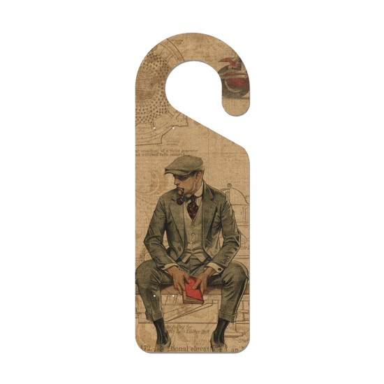 MDF BASE WITH SURFACE PRINTING "MAN WITH BOOK" 10x28cm