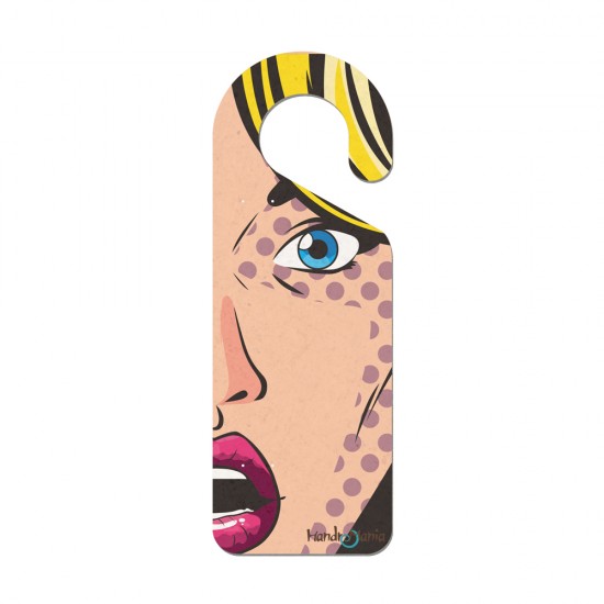 MDF BASE WITH SURFACE PRINTING "POP ART WOMAN" 10x28cm