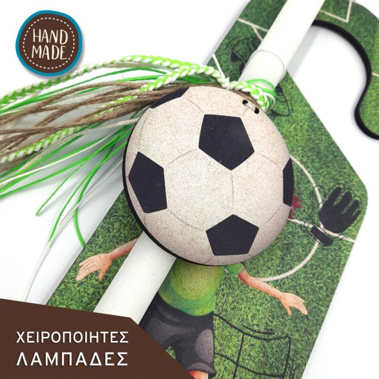 FOOTBALL CANDLE WITH GREEN BLOUSE