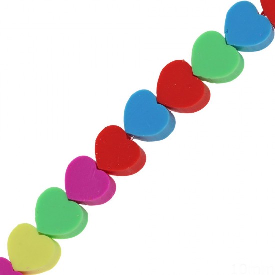 FIMO HEART BEADS 10mm - 10 PIECES