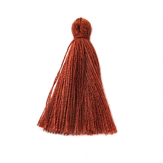 TABAC BROWN TASSEL MADE OF THIN THREAD 30mm