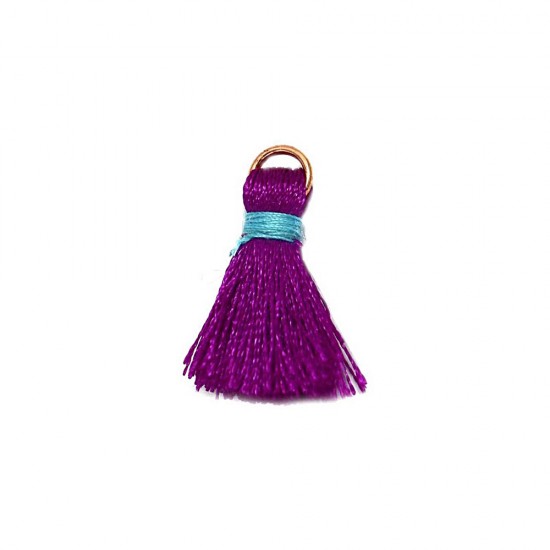 PURPLE TASSEL WITH  GOLD JUMPRING 20mm