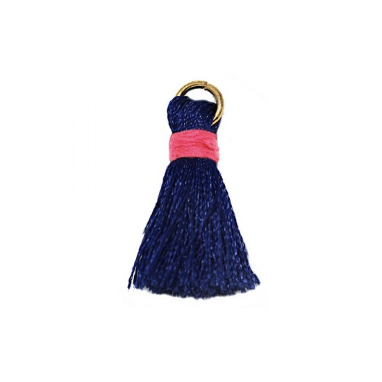 BLUE TASSEL WITH  GOLD JUMPRING 20mm