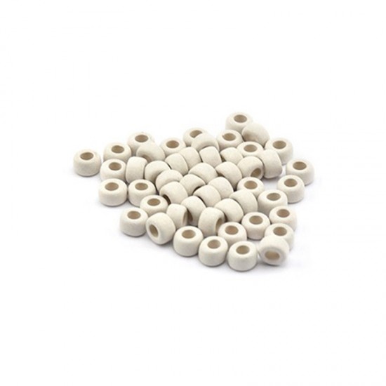 CERAMIC BEAD TUBE 8,5X5,5mm AND HOLE 4mm WHITE (10 PIECES)