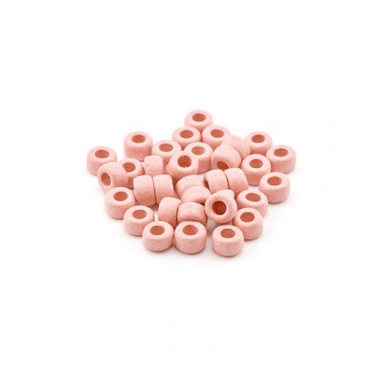 CERAMIC BEAD TUBE 8,5X5,5mm AND HOLE 4mm PINK FLAMINGO (10 PIECES)