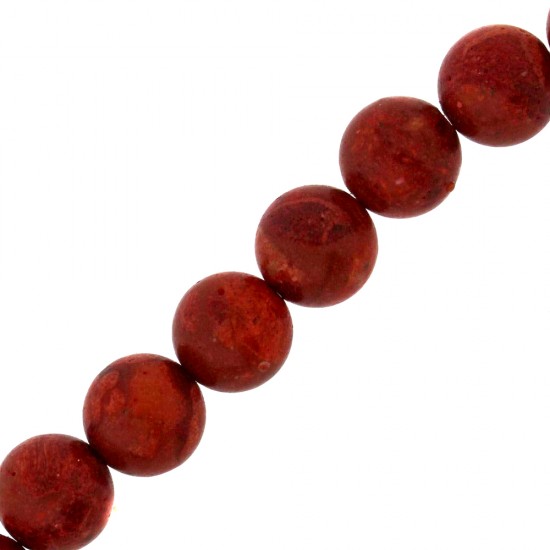 CORAL BEADS ROUND 12mm ~40cm