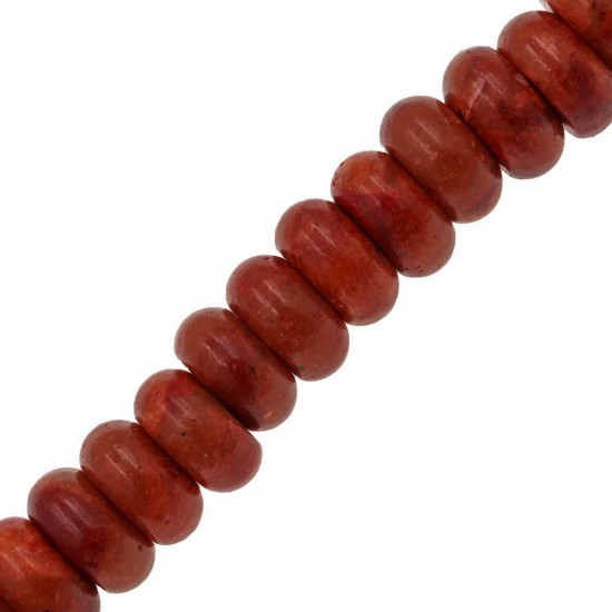 CORAL BEADS RONDELLE 7X13mm ~40cm