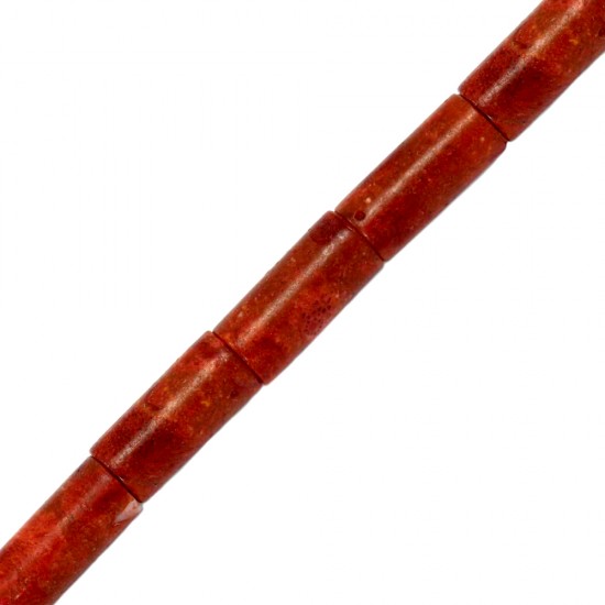 CORAL BEADS TUBE 17X7mm ~40cm