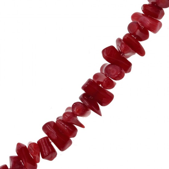 CORAL BEADS BRANCH ~3,5X12mm ~40cm RED