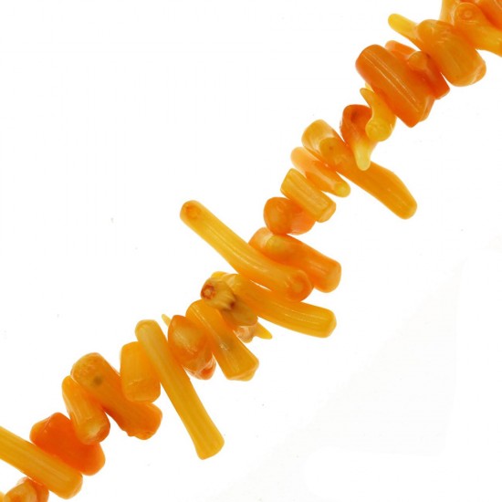 CORAL BEADS BRANCH ~3,5X12mm ~40cm YELLOW