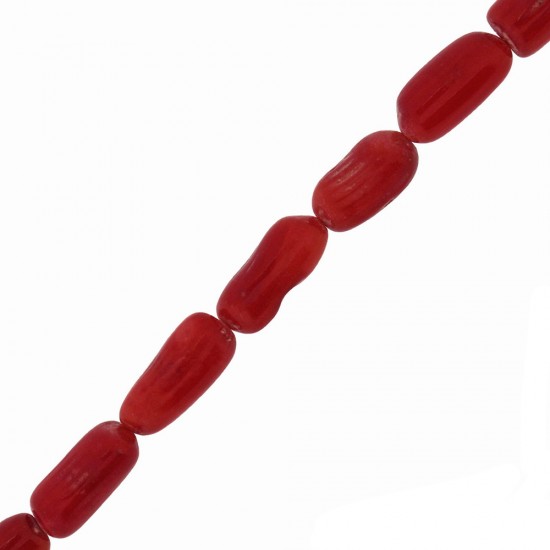 CORAL BEADS OVAL 6X9mm ~40cm