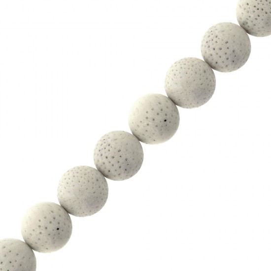CORAL BEADS WHITE ROUND 14mm ~40cm